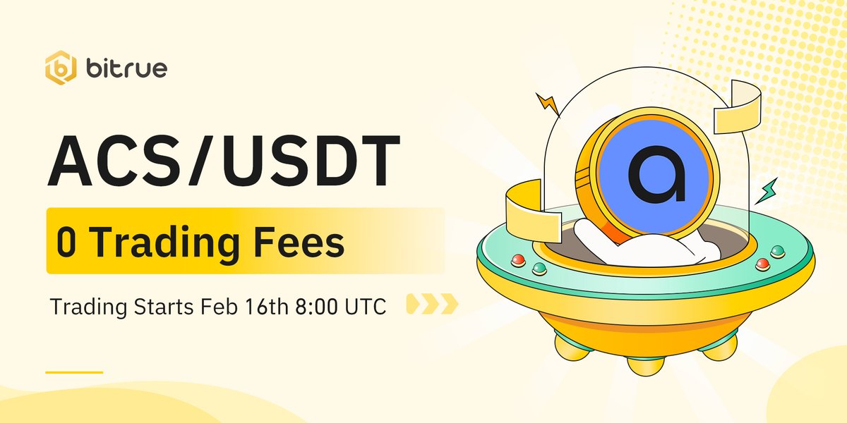 🚨 $ACS/USDT trading opening time has been changed to 8:00 UTC TODAY.

🔥0️⃣Trading fees will be Available for $ACS/USDT pair! 

10 lucky winners will share 50 $USDT:
🔹Follow <a href="/BitrueOfficial/">Bitrue</a> &amp; <a href="/AccessProtocol/">Access Protocol</a> 
🔹Like &amp; RT 
🔹Tag 3 friends

Deposit NOW 👉bit.ly/3xojW5V