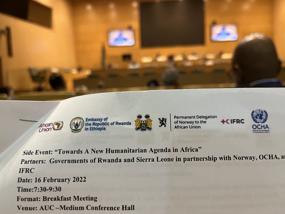 #42 Executive Council expected to adopt statues of the new #AU Humanitarian Agency today a timely meeting organized by⁦ ⁦@AU_HHS⁩ ⁦@UNOCHA⁩ ⁦@IfrcAu⁩ #Rwanda #SieraLeone ⁦@NorwayMFA⁩ highlighted the need to quickly operationalize the Agency #AUHA