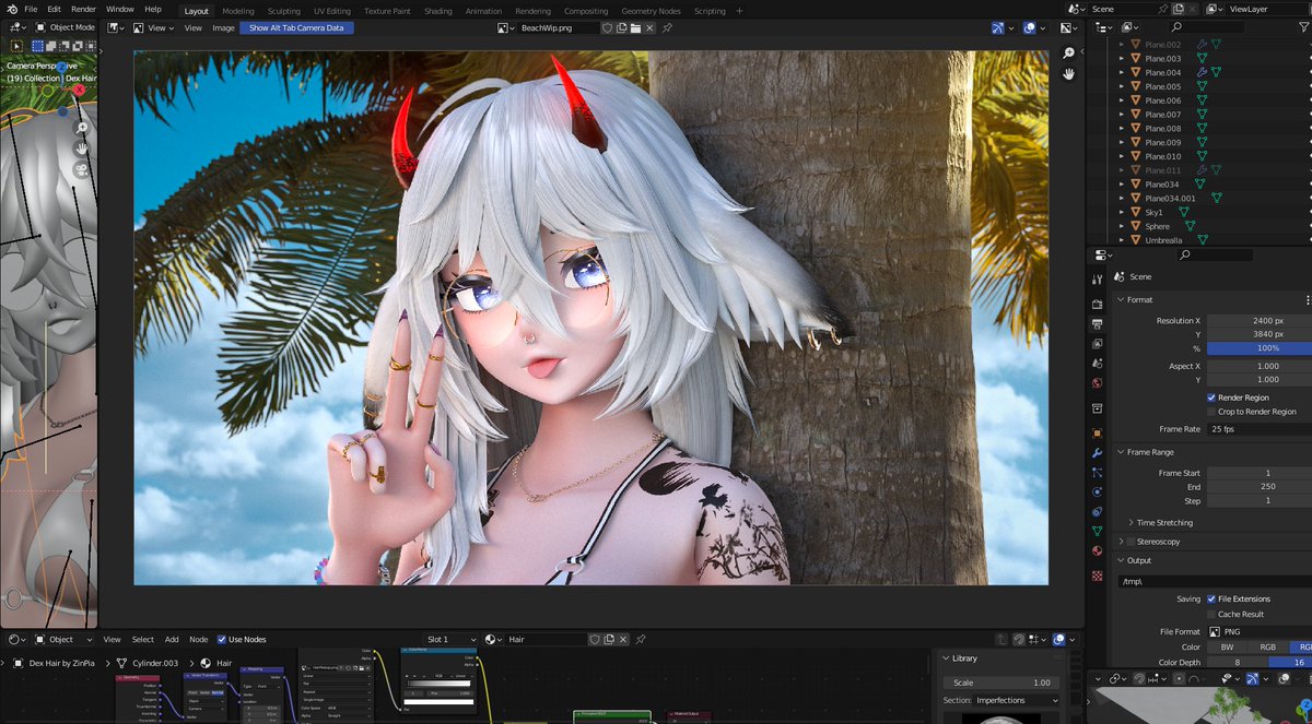NightAsterisk's tweet image. Lil blender wip thingy involving @Jeadeuwu's new avatar.
Should be posting the completed render in a couple days provided I don't drown in GPU Memory errors.

Avatar here: jeadevr.gumroad.com/l/rzfgpu

#VRChat #VRC #b3d #Blender3d