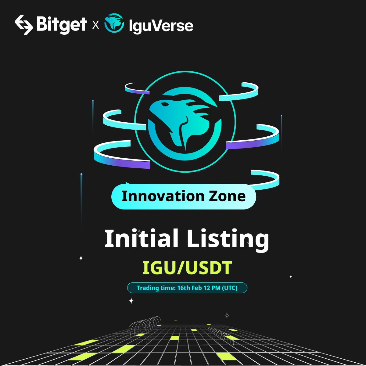 #BitgetInitialListing

🆕 #Bitget will list $IGU/USDT on Feb 16th in #Innovation Zone &amp; #GameFi Zone. <a href="/iguverse/">IguVerse 🦎 Public Beta Live</a> 

🔥 Participate campaigns to share $30,000 worth of IGU!

Details: bitget.com/en/support/art…

🎁 A total $100 #giveaway for 10 members! Just simply RT + TAG 3 friends.