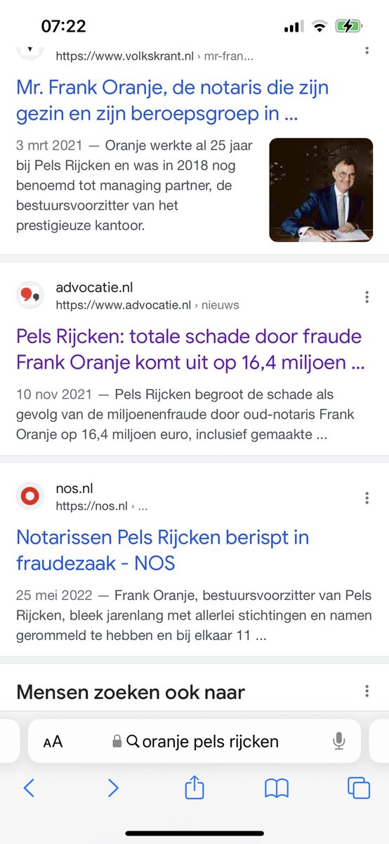 huig_plug's tweet photo. Hebben landsadvocaat Sikke Kingma & zijn collega-partners van Pels Rijcken allemaal 500.000 euro p/p naar de staatskas overgemaakt nav de leeggeroofde rekeningen van hun geliefde bestuursvoorzitter Frank Oranje?! Wie controleert dat eigenlijk? #fraude #VanWijk #mazars https://t.co/13ISlTQ11L