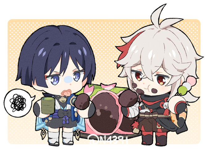 Kazuha sweets and Wanderer bitter tea (Late Valentine's!)#GenshinImpactCC #kazuscara 