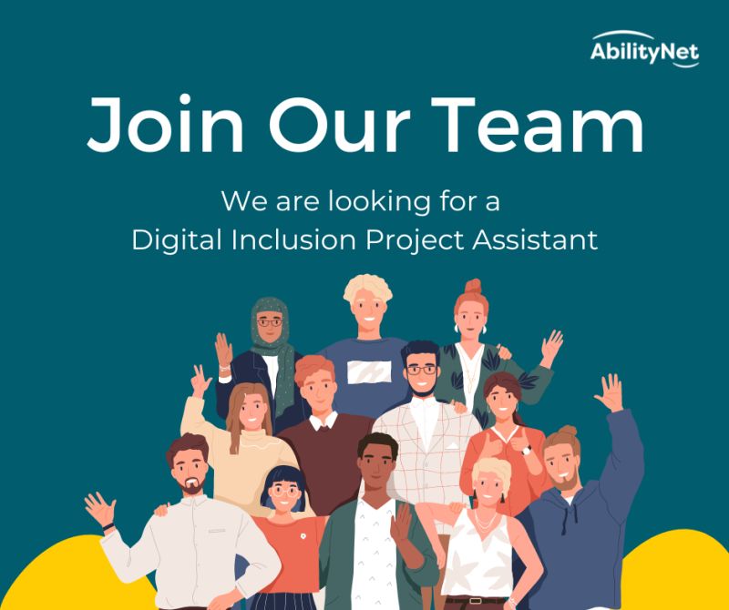 AbilityNet's tweet image. We are now hiring for a Digital Inclusion Project Assistant to join our Free Services team. If you want to be part of a #DigitalInclusion project in #Birmingham, we want to hear from you! Please visit our website for the full job specification: abilitynet.org.uk/jobs/digital-i… 

#A11yJobs