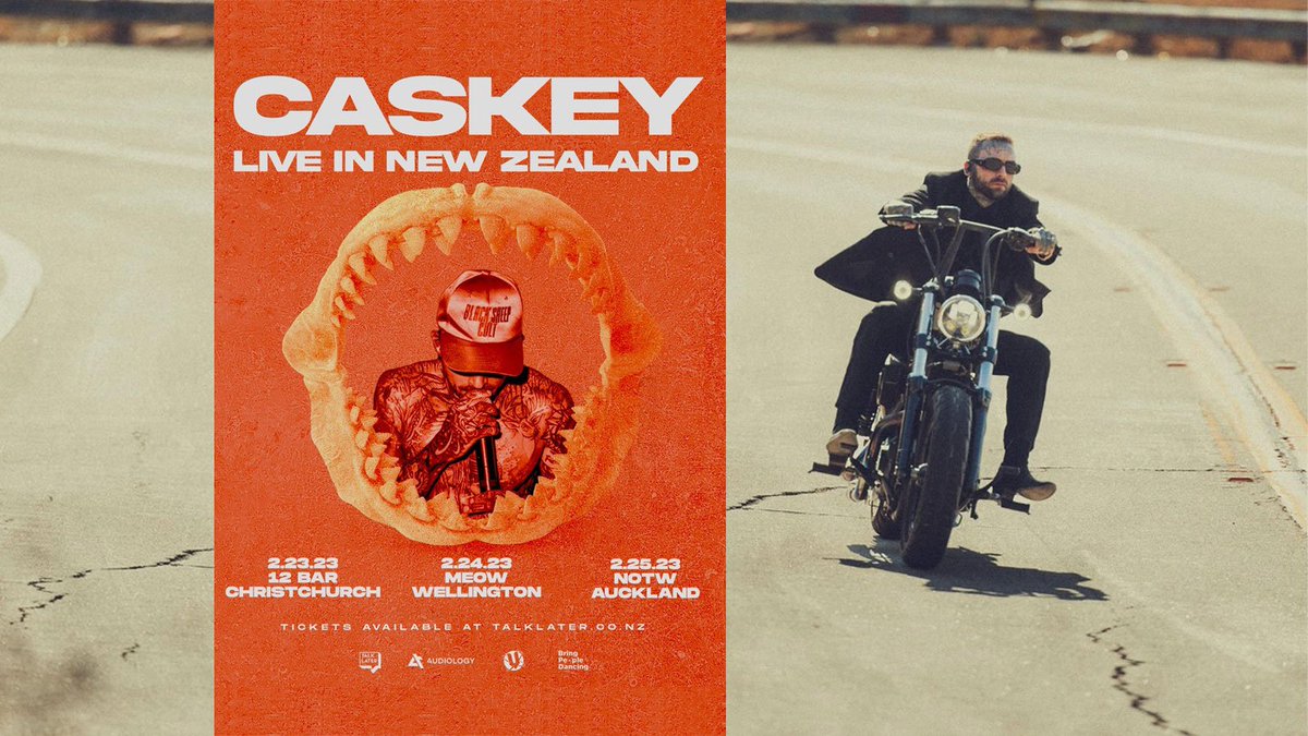 Rapper Caskey finally announces New Zealand tour from February 23!

More details here: ticketfairy.com/word/2023/02/1… 

Book tickets on ticketfairy.com

#caskey #12bar #musicvenue #livemusicvenue #meowmusic #neckofthewoods #aucklandmusic #ticketfairy #tfword