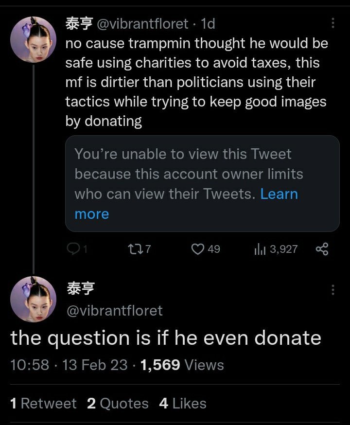 maindancer_pjm's tweet photo. Kths as usual playing victim after dragging Jimin for donating , doing a good job for humanity https://t.co/8bqzWRLGVH