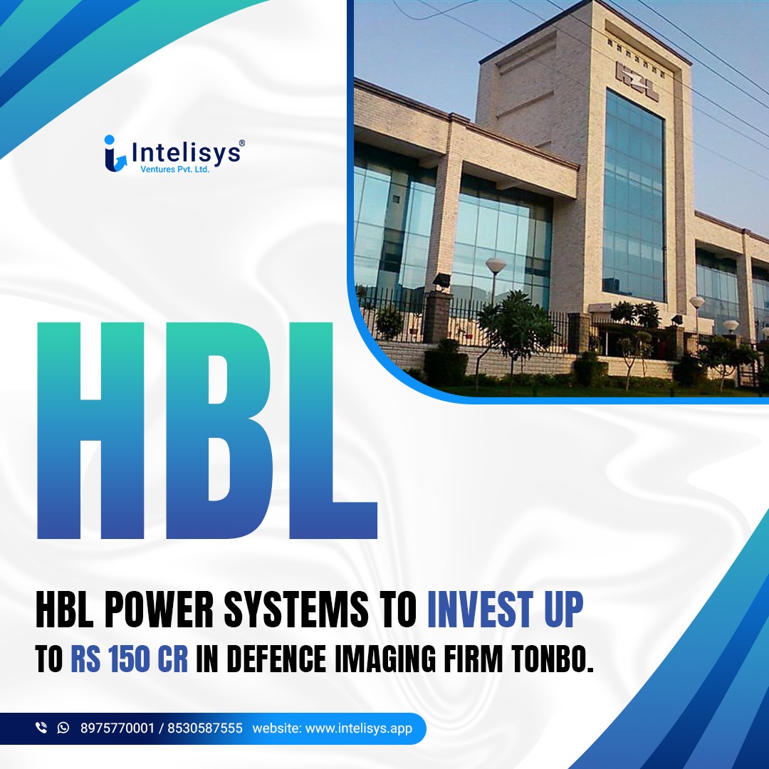 HBL power systems to invest up to Rs 150 Cr in defence imaging firm tonbo.
.
#hbl #defense #defenceindustry #powersystems #investing  #growthanddevelopment #dailynews #dailynewsupdates #dailymarketupdate #newsupdates #marketnews #marketupdates #stockmarketindia #dailyposts