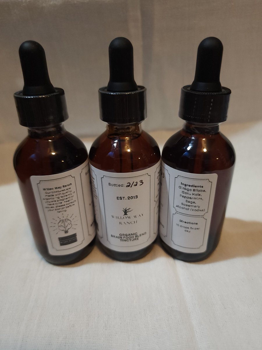 Willowwayranch's tweet photo. Excited to share the latest addition to my #etsy shop: Herbal Organic Brain Food Blend Tincture, 2 Fl. Oz., Brain Support for those of us that forget where we left our keys https://t.co/M4zfkkE99V #organicextract #healthandwellness #herbalextract #organictincture #orga https://t.co/bQ3etnJy0r