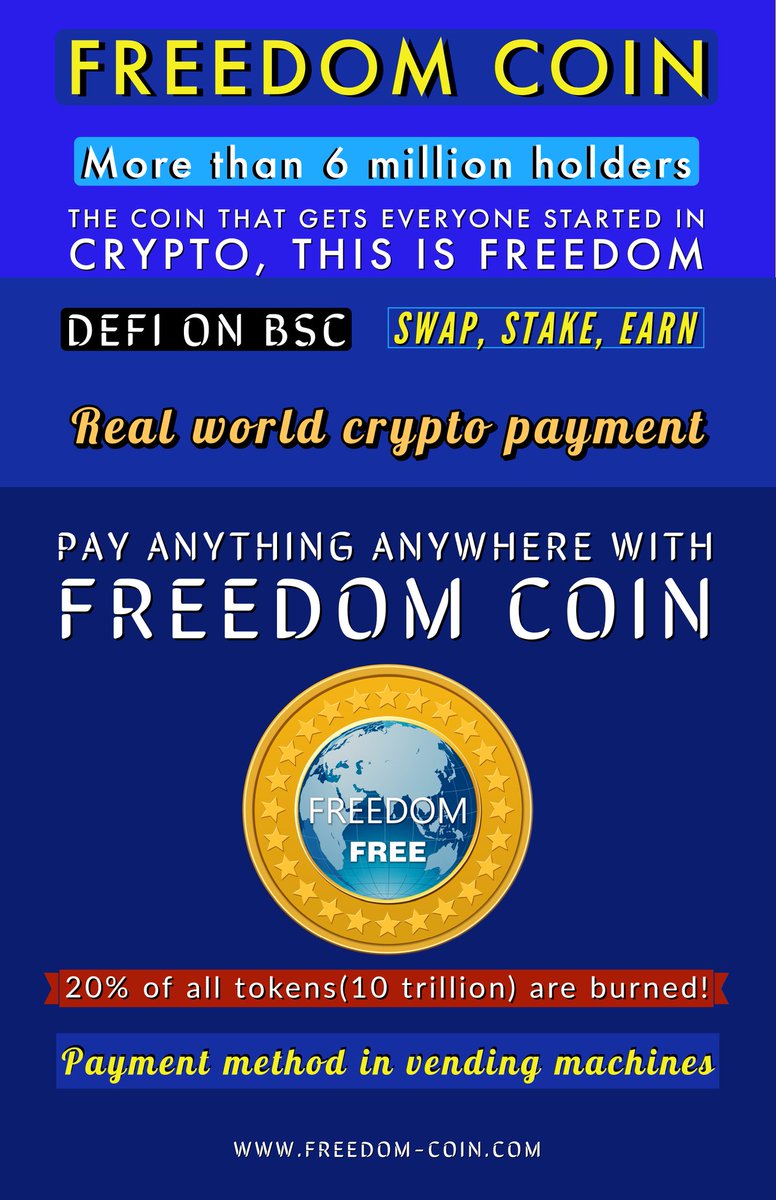 xfreecoin's tweet photo. This will be a #100x or #1000x  chance?
#FREEdom_Coin https://t.co/uTY1G5lurM
