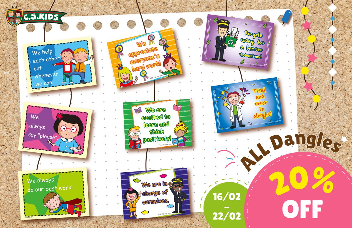 CSKidsLtd's tweet photo. 2️⃣0️⃣% OFF on all of our dangles❗Get them at https://t.co/7IstsdSS3O NOW❗It’s time to spice up the classroom 👉Sale until 22th Feb 2023

#PYP #Reception #KS1 #KS2 #nursery #preschool #ibpyp #ibpypteacher https://t.co/IpydWBrKCK