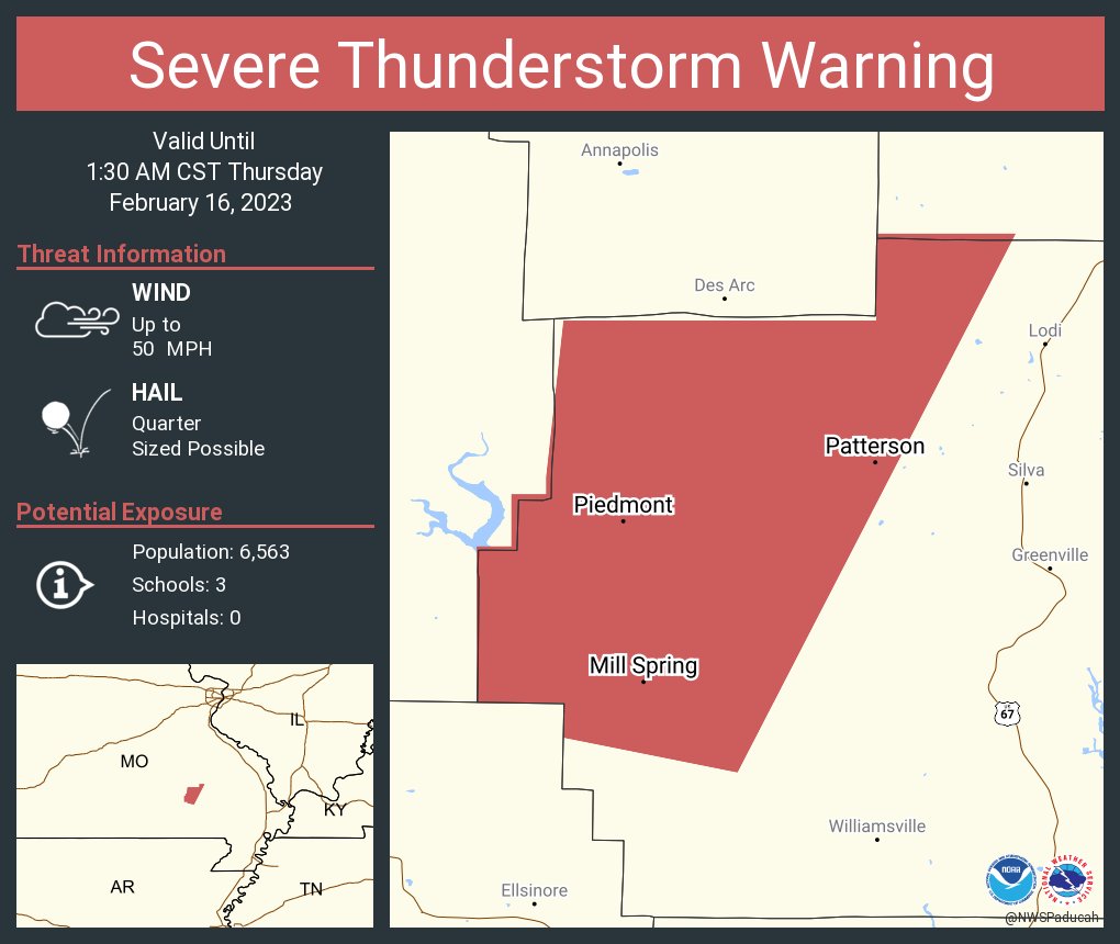 NWS Paducah, KY on Twitter "Severe Thunderstorm Warning including