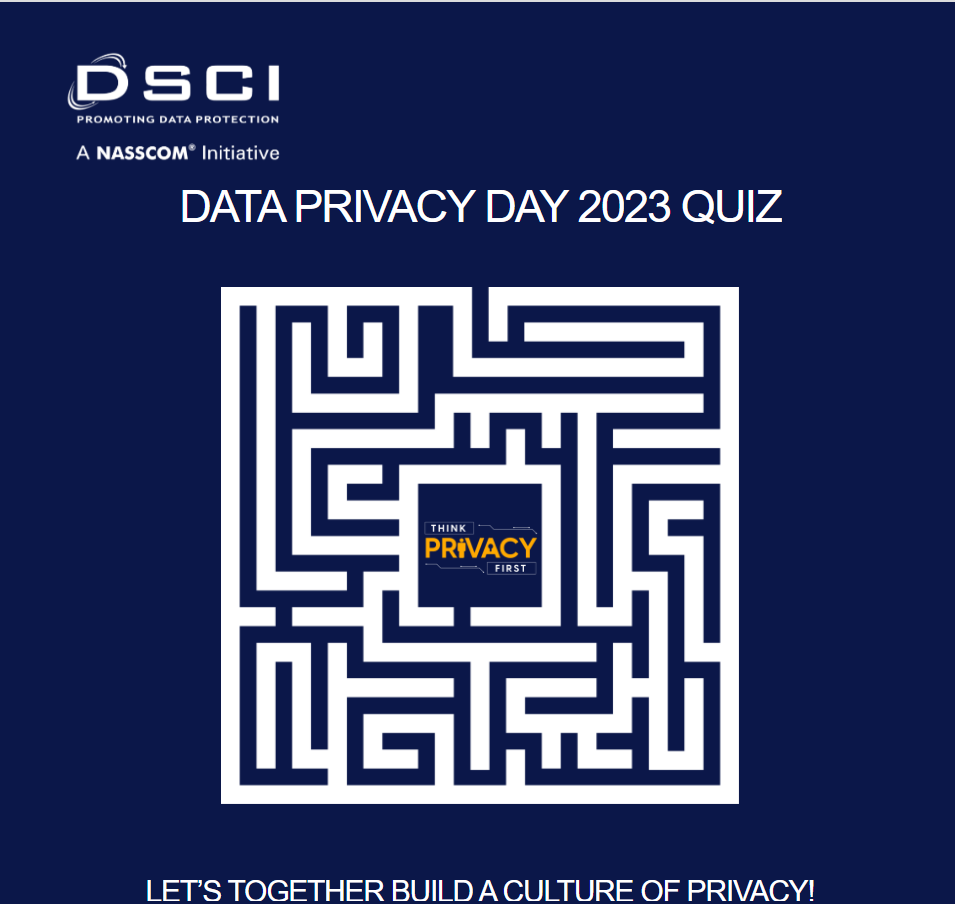 DSCI_Connect's tweet photo. #ThinkPrivacyFirst | Quiz Alert!💡Test your #Privacy knowledge and learn data privacy concepts the fun way. Have you taken the 'Data Privacy Awareness #Quiz' yet?
🏆Top 5 winners stand a chance to win prizes worth ₹3,000.
👉Participate Now-https://t.co/77dG1izTSb https://t.co/GgMOZRCMX5