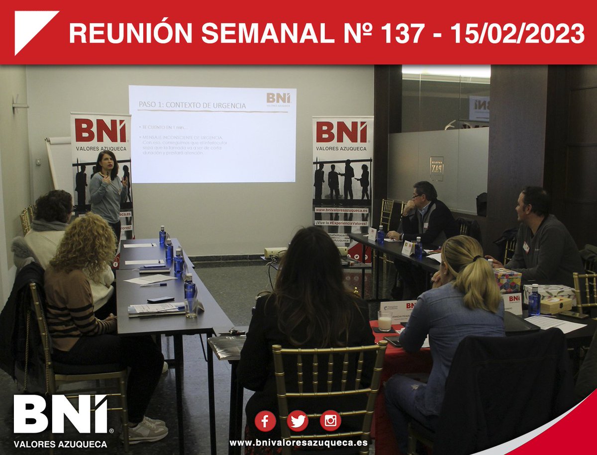 BniValoresAzu's tweet photo. #ReuniónSemanal

Ayer un nuevo empresario comprobó cómo funciona #BNI, se dio a conocer a los miembros y descubrió el potencial del #marketing por #referencias

▶ https://t.co/poRx17cjOu

🌟¡Vive la #ExperienciaValores!🌟
#SéValores #NetworkingAzuqueca #OtraFormaDeHacerNegocios https://t.co/tkZ7zW7bQ2