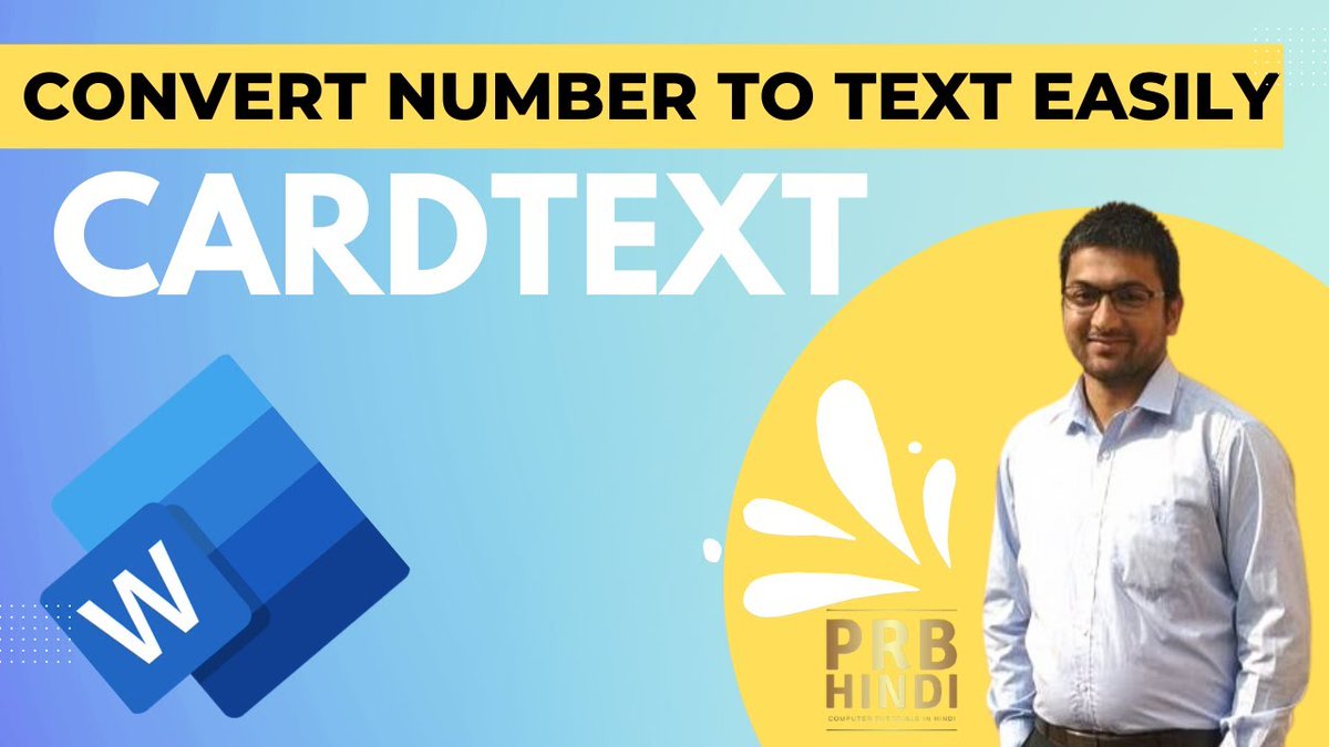 PRsBlog's tweet photo. This may be something you need to learn if you create invoice on Microsoft Word. 

CARDTEXT - Convert Number to Text in Microsoft Word - PRB Hindi - YouTube https://t.co/SPJkvPiIxH

#PRBHindi #CardText #msword #word #dotnetguide https://t.co/33ch3gVzID
