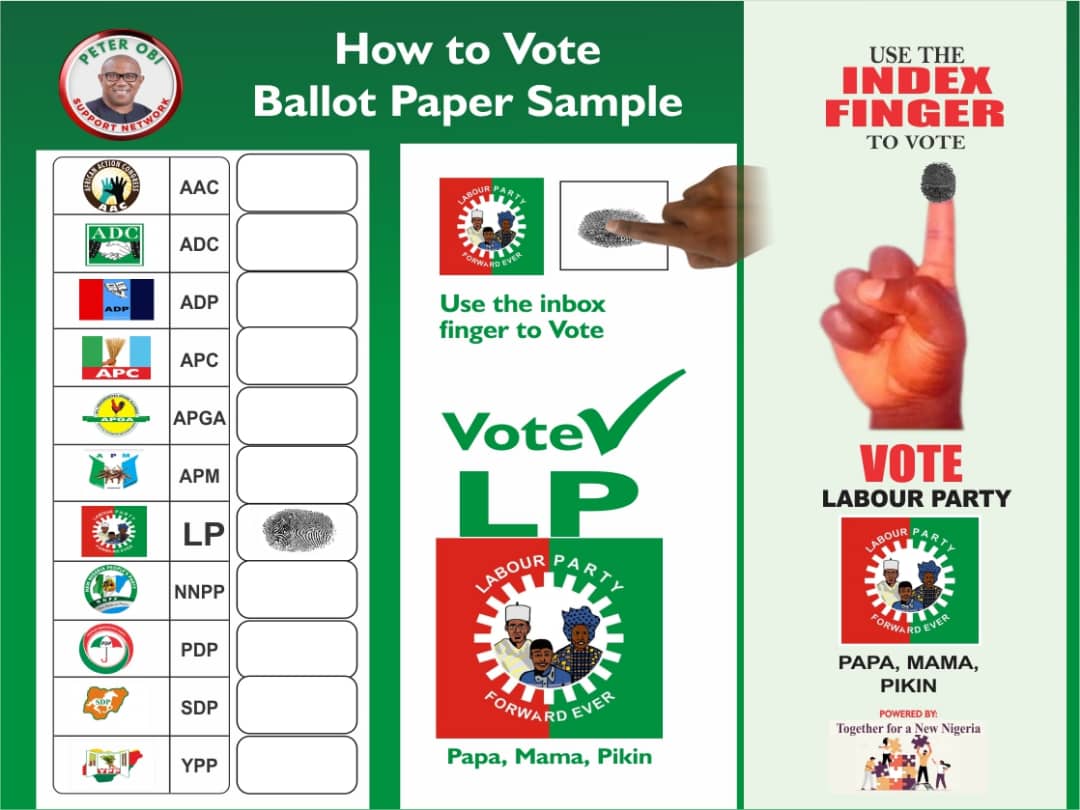 Amzylidanvas's tweet photo. We want good governance.
We want a country where there is freedom and opportunities.
We want a peaceful nation.
#VotePeterObi!
#VoteLP!
#VoteCompetency!
#VoteIntegrity! https://t.co/eGqbq0Mvmw