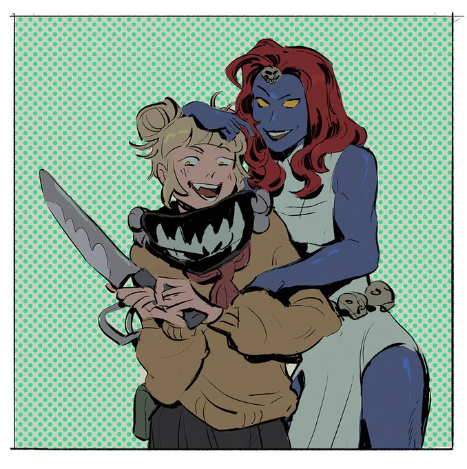 yet again exploring purely self indulgent mha/x-men crossover art. these power pairs r funny to me.. all my fave blondes... 