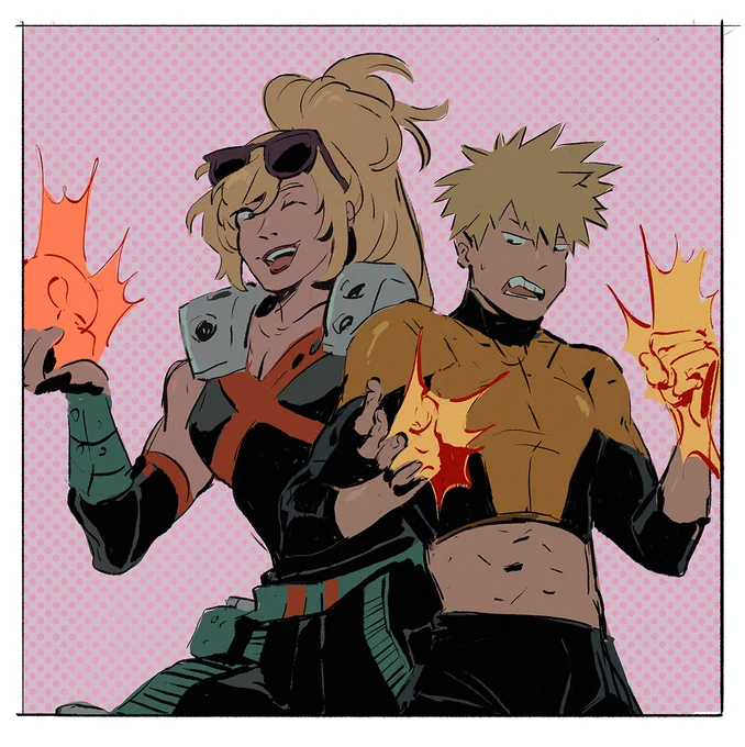 yet again exploring purely self indulgent mha/x-men crossover art. these power pairs r funny to me.. all my fave blondes... 