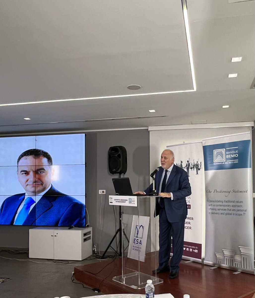 esa_alumni's tweet photo. #EnDirect @ESABeirut Petit-déjeuner du management animé par Dr. @AntoineSfeir sur le thème : "La gouvernance entre constitution et politique économique au Liban"
#ESABusinessSchoolAlumni #ESAAlumni #BanqueBEMO https://t.co/Oat6ZPBuRZ