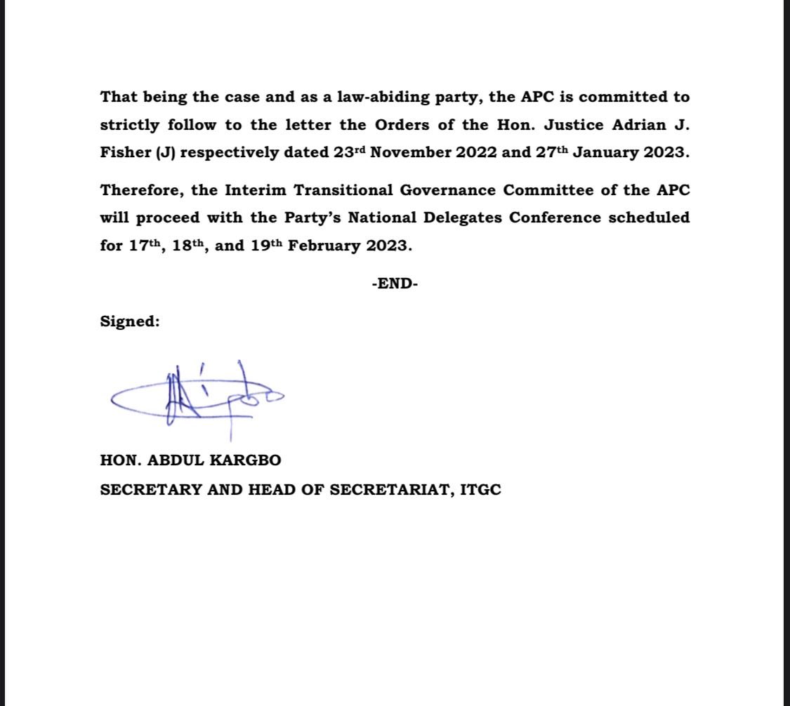 From the ITGC of the APC