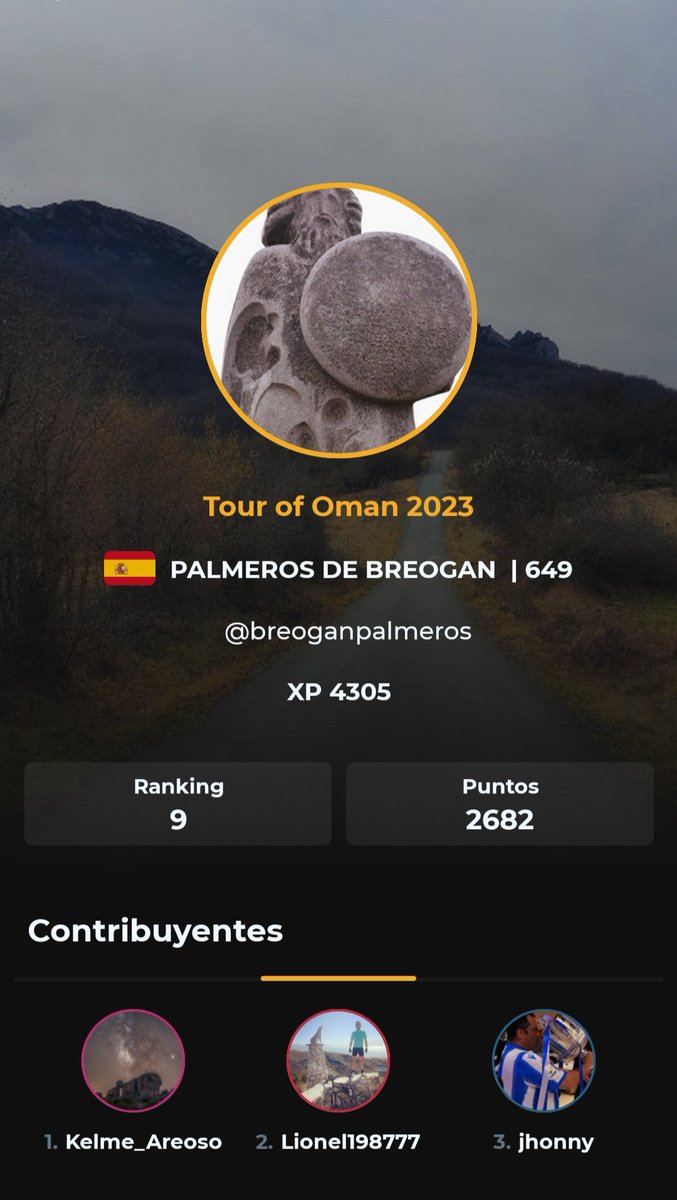 9 en Tour de Oman <a href="/AppCycling/">Cycling Fantasy App</a> 
Este es el camino, hermanos