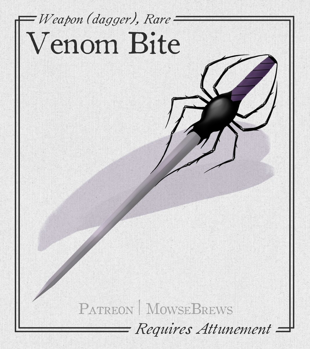 mowseBrews's tweet photo. @MeditatingMunky Good morning Munky! I'm Mowse and I'm designing and illustrating 5e magic items!

I post one weekly for free here and a bonus each week for patrons!

Would love to get some more eyes on my work, come check it out :D https://t.co/ShOHsTmC5U