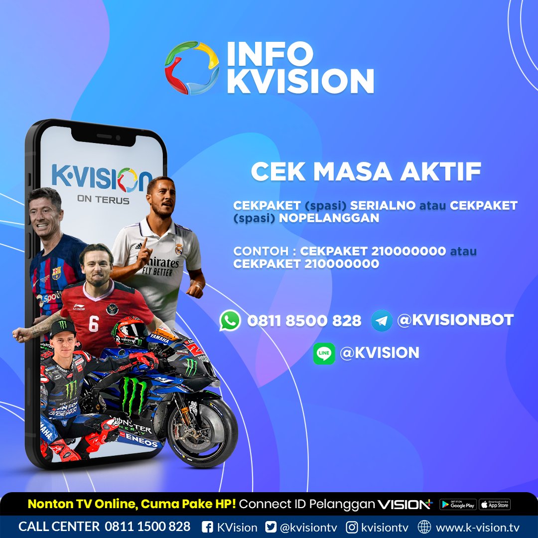 kvisiontv's tweet photo. Berikut cara cek masa aktif! Ikuti langkah-langkahnya berikut ini yaa~
K-Vision On Terus!
#KVision #KVisionOnTerus #TVDigitalJamanNow #DIJAMIN #TVBerlangganan #TVBerbayar #InfoKVision https://t.co/hN5kktpr67