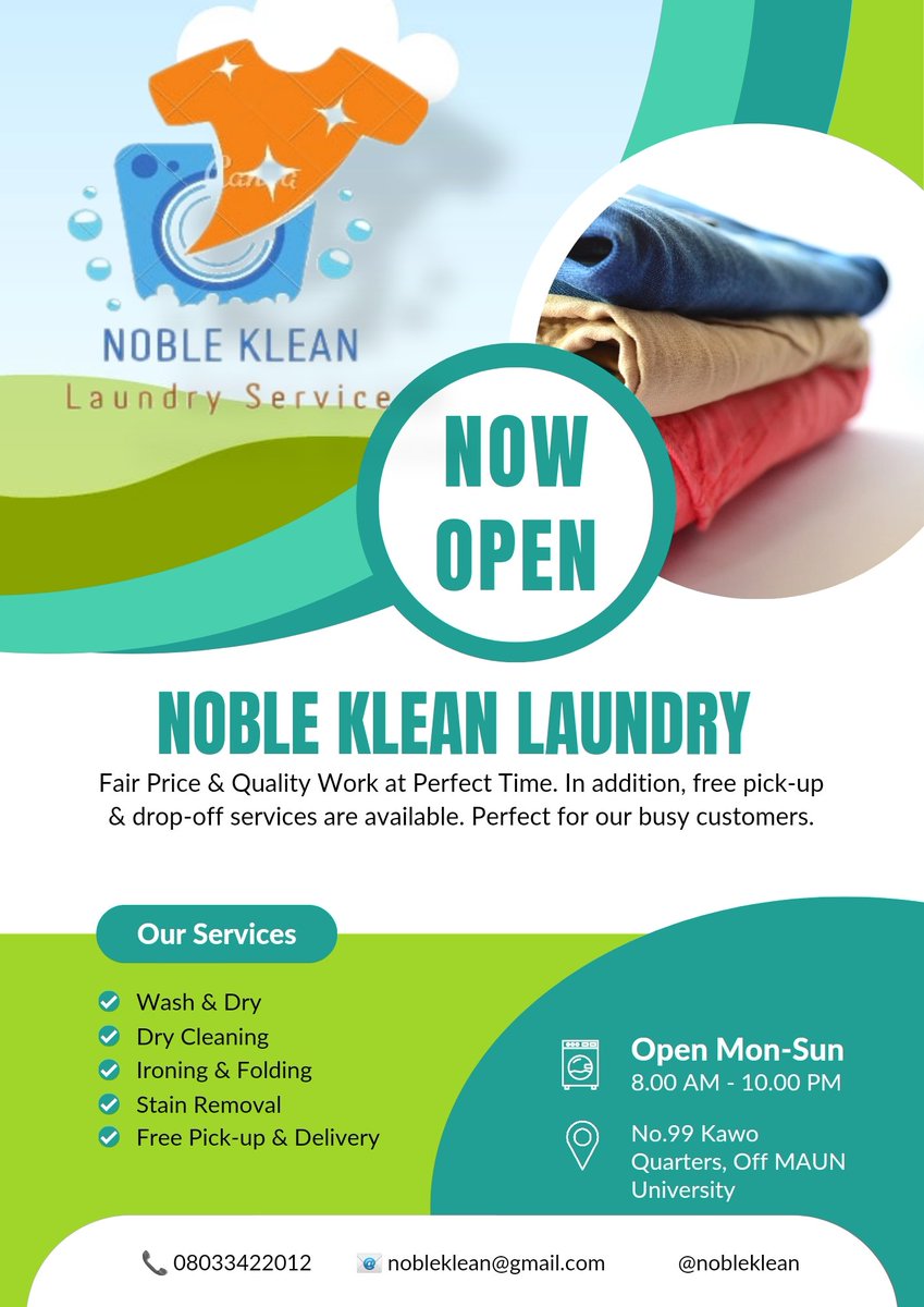 Let's help you with the dirty work.

📱 08033422012

#nobleklean #noblekleanlaundry #laundry #laundryservice #dryclean #drycleaningservice #ironing #ironingservice #kanolaundry #kanolaundryservices #kwankwasiyya #2023 #election #tinubu #townhall
