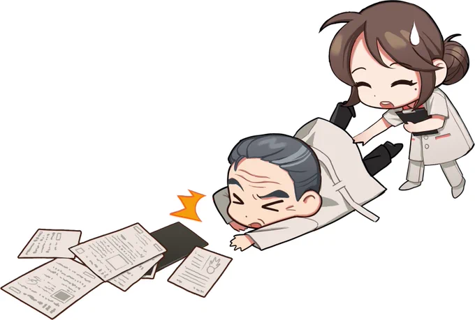 「...」  今日も活気のある42シティです。  #マフィア42 #42シティ #医師 #看護師