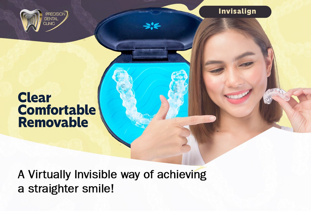 You may have already heard of this popular treatment that can discreetly straighten your smile. If you're unsure what it may be, visit precisiondental.ae to find out!
#invisalign #invisalignsmile #precisiondentalclinic #dubai