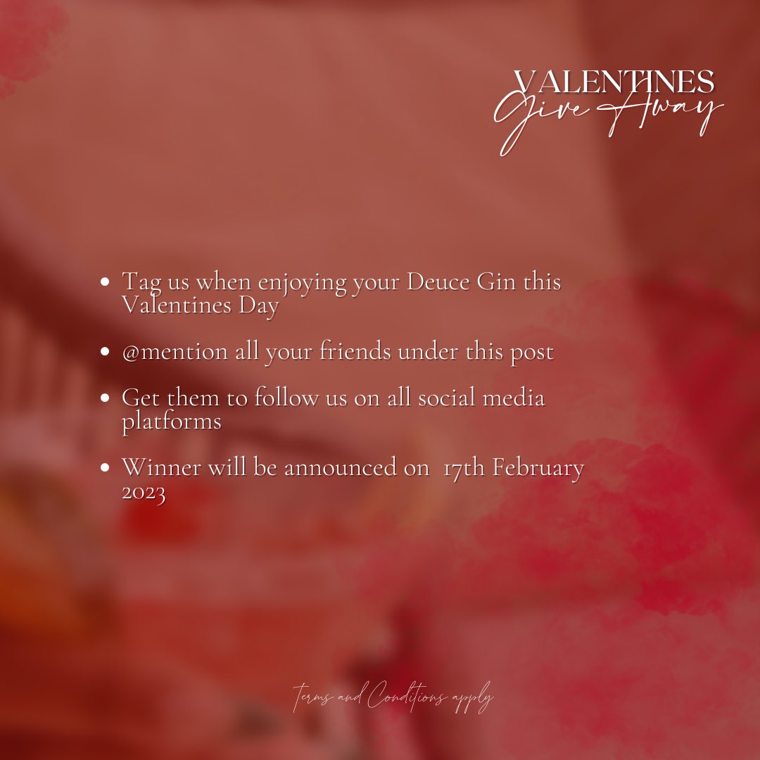 deuceginafrica's tweet photo. Check out our VALENTINES GIVEAWAY ! 
.
.
You stand a chance to win a hamper worth R750 ! Check out the full details on the posts ! https://t.co/uNp62HdVPb