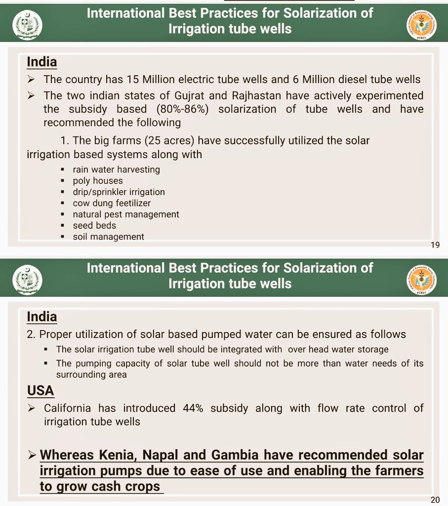 KhalidWaleed_'s tweet photo. Solarization of Agricultural Tubewells, Best international practices - Dr. Afzal #PCRET
India🇮🇳 & USA🇺🇲
⭐Rain water Harvesting⛈️
⭐Poly Housing🏡
⭐Drip Irrigation💧
⭐Water Storage🧫
⭐Water Pumping<Ground water refill⚖️
⭐Monitoring& Evaluation📝
⭐Solar is the way forward➡️ https://t.co/0GPfGaEG7I