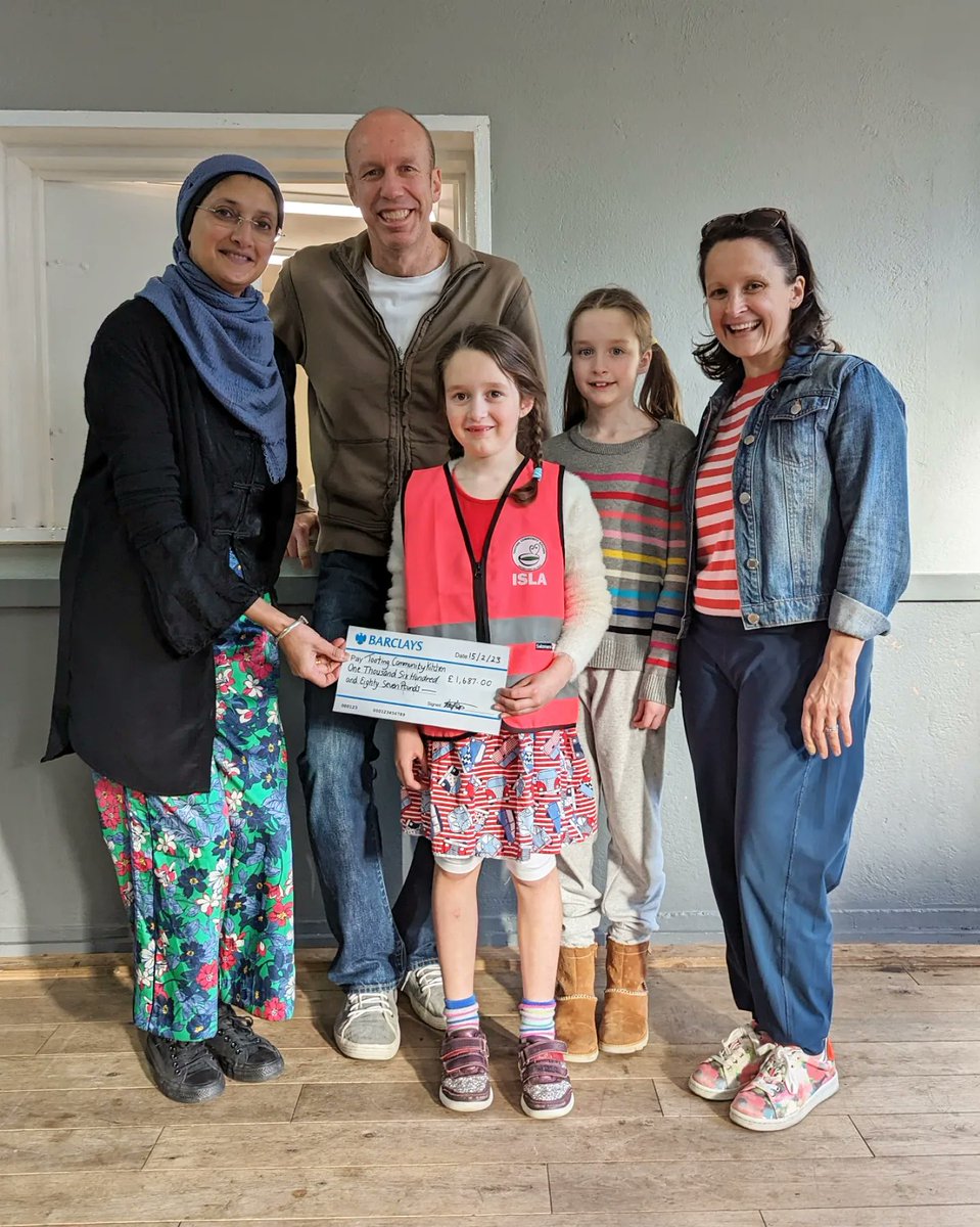 Isla is pictured here with her family (and cycling support team!) Peter, Molly and Lucy, as she hands the cheque over to TCK founder, <a href="/Sahar_Beg/">Sahar B Psychotherapist</a>. Isla would like to say a huge thank you to everyone who donated to her fundraiser.

2/3