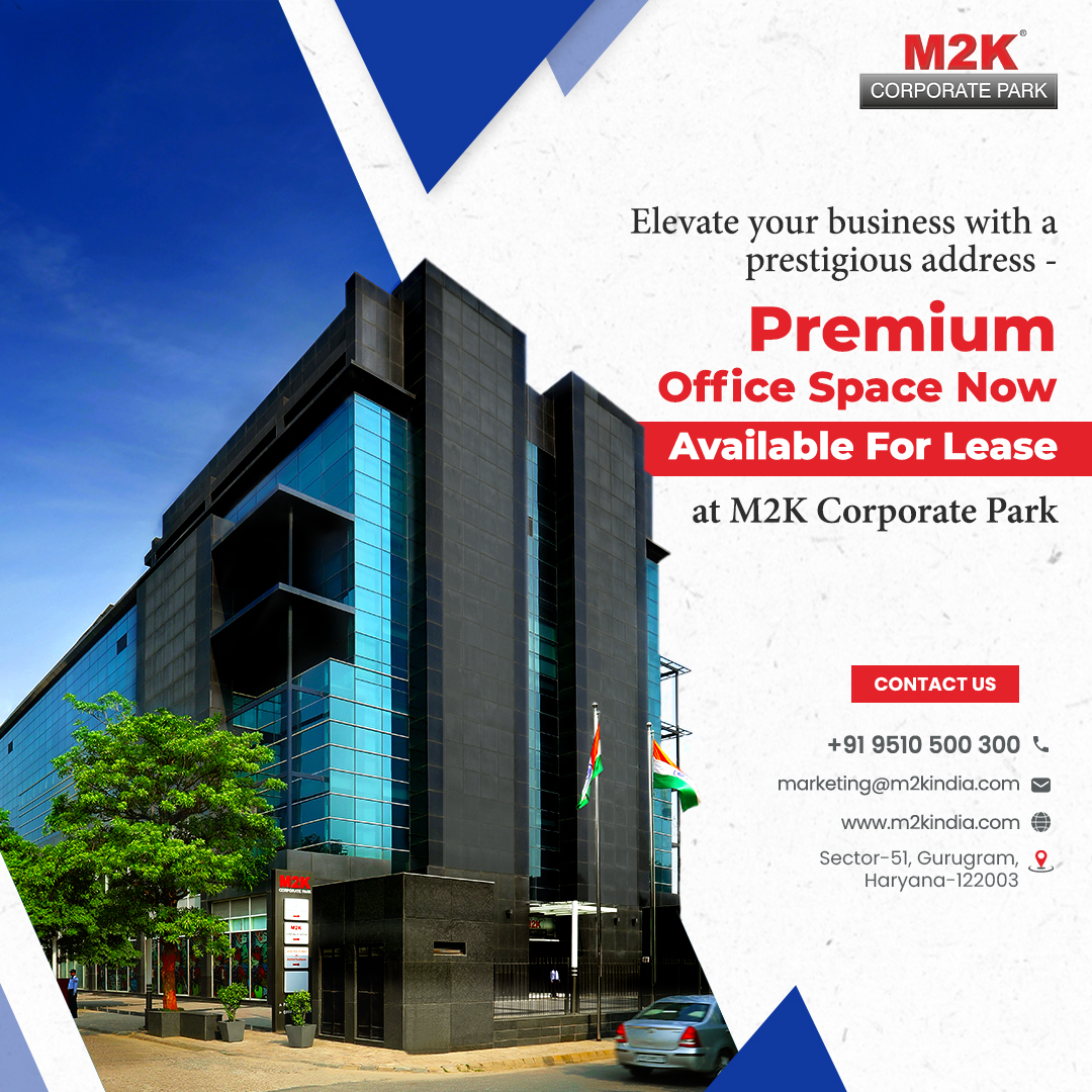 M2K brings you office spaces that truly empower the team. It’s time for you to create a professional base for your team.

Call us at +91-9510500300 or email us at marketing@m2kindia.com

#M2K #CorporatePark #M2KGroup #Realtors #OfficeSpace #OfficeRental #M2KCorporatePark #Gurgaon