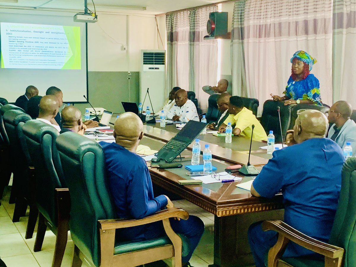 moped2025's tweet photo. The National Districts DevelopmentCoordination Committee Secretariat #moped #MLGCA holds 1st Quarter meeting.Discusses key issues- update on the 2022 DDCC activities,2023 planned activities,planning for inaugural steering Committee meeting and key challenges and the way forward. https://t.co/GphYcwhSoG