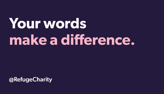 Graphic reads "Your words make a difference"