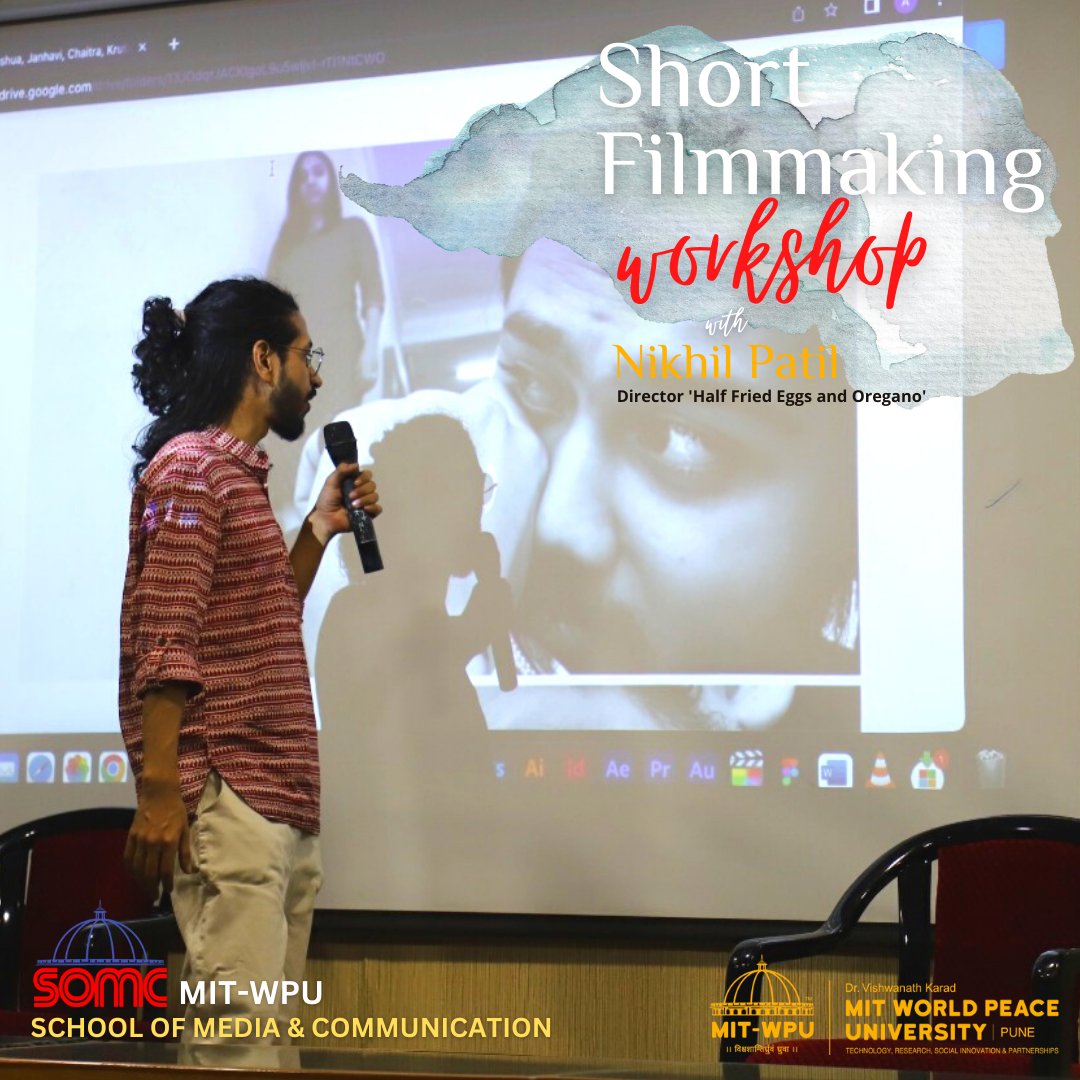 Some glimpses from our exciting and hands-on SHORT FILMMAKING WORKSHOP with Nikhil Patil, a talented director & writer

#mitwpu #pune #maharashtra #filmmaking #scriptwriting #workshop #audiovisual #shortfilm #shortfilms #shortfilmmaking #direction #filmstudies #mediaeducation