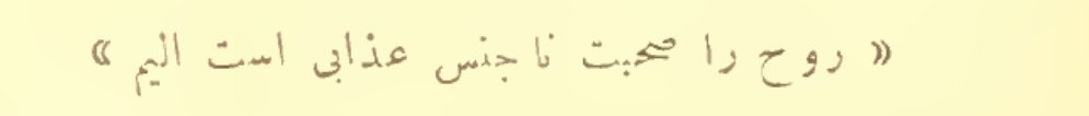 Farsça bir mısra:

"Aynı kafada olmayan kişilerle sohbet ruha acı veren bir azaptır."