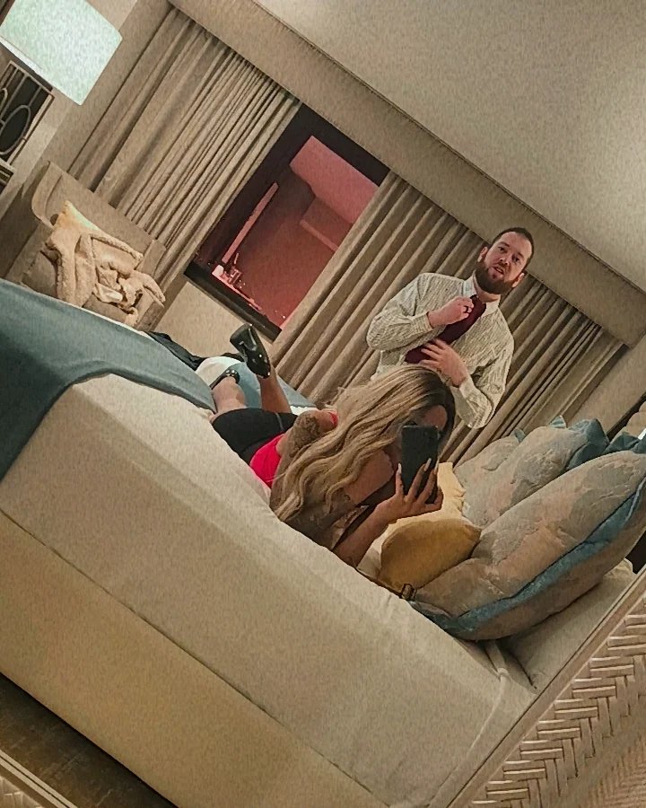 Gothblippi's tweet photo. Worked 6 days last week to cover for the Superbowl, so we took some time out for ourselves for a parents night out ❤️ plus I had a free room at one of the resorts here 🤷🏾‍♀️💖 https://t.co/r6bSDnriK1
