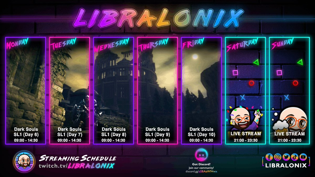 libralonix's tweet image. Better late than never???? Heres this weeks live stream schedule 🫣