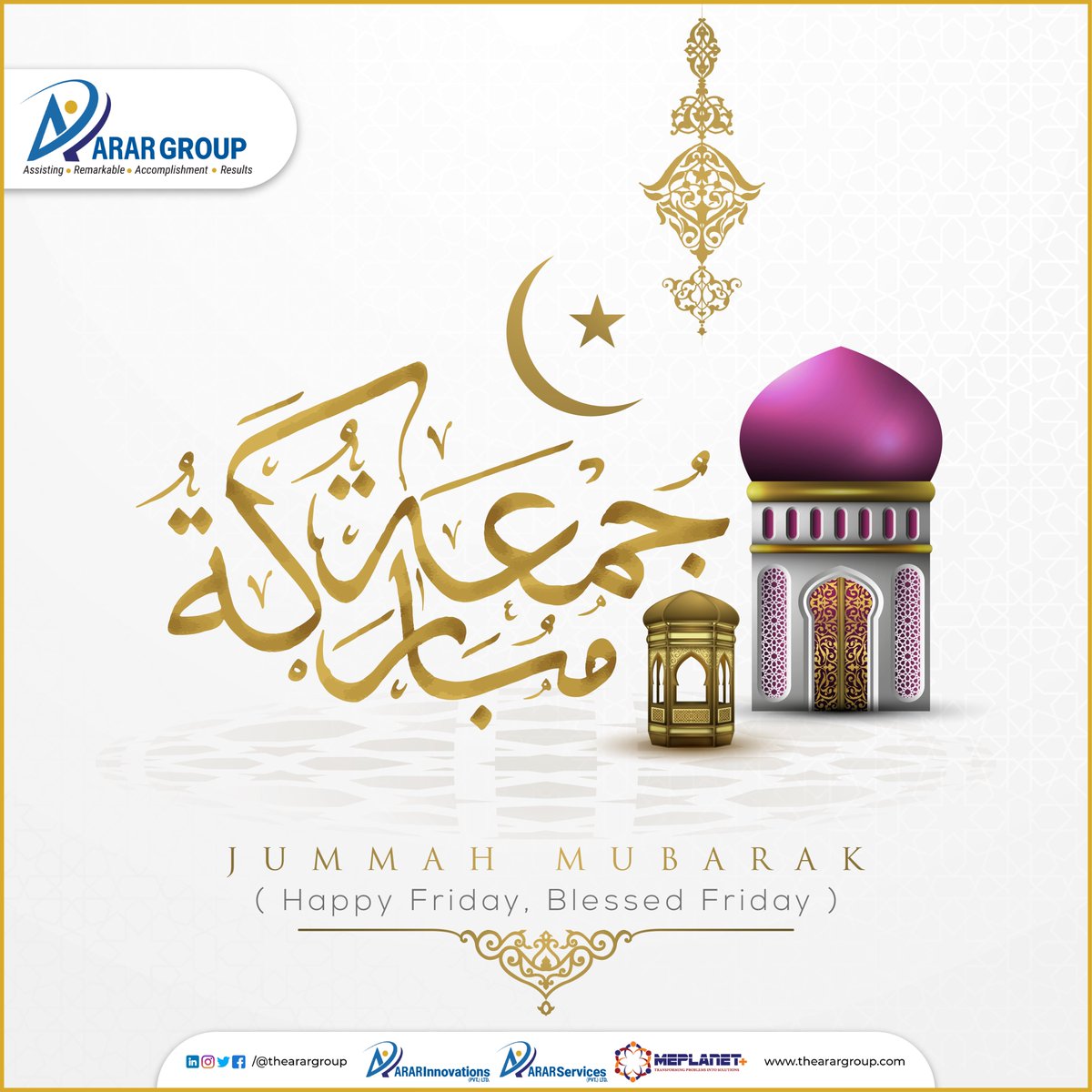 arar_group's tweet photo. If you are having a hard time, just be patient! Allah will solve your problem in a way you can’t even imagine. Just believe and pray. And, this is the best day, Jumma Mubarak!
#ArarGroup #ArarServices #ArarInnovation #MEPLANET #allahuakbar #dawateislami #dua #islam #IslamicCoin https://t.co/MFybtXcBNl