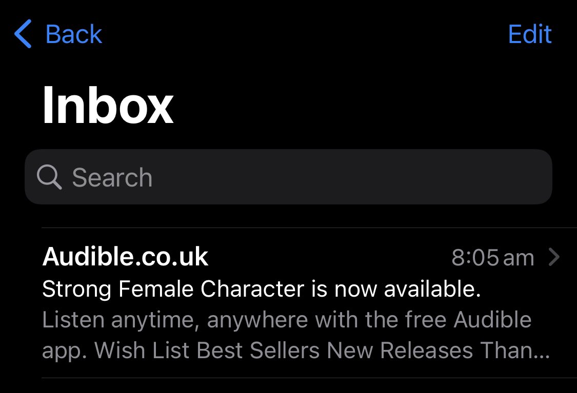 The email about @FernBrady ‘s audiobook landing in my <a href="/audibleuk/">Audible UK 🎧</a> library just arrived. Can’t wait for this one. Love her.