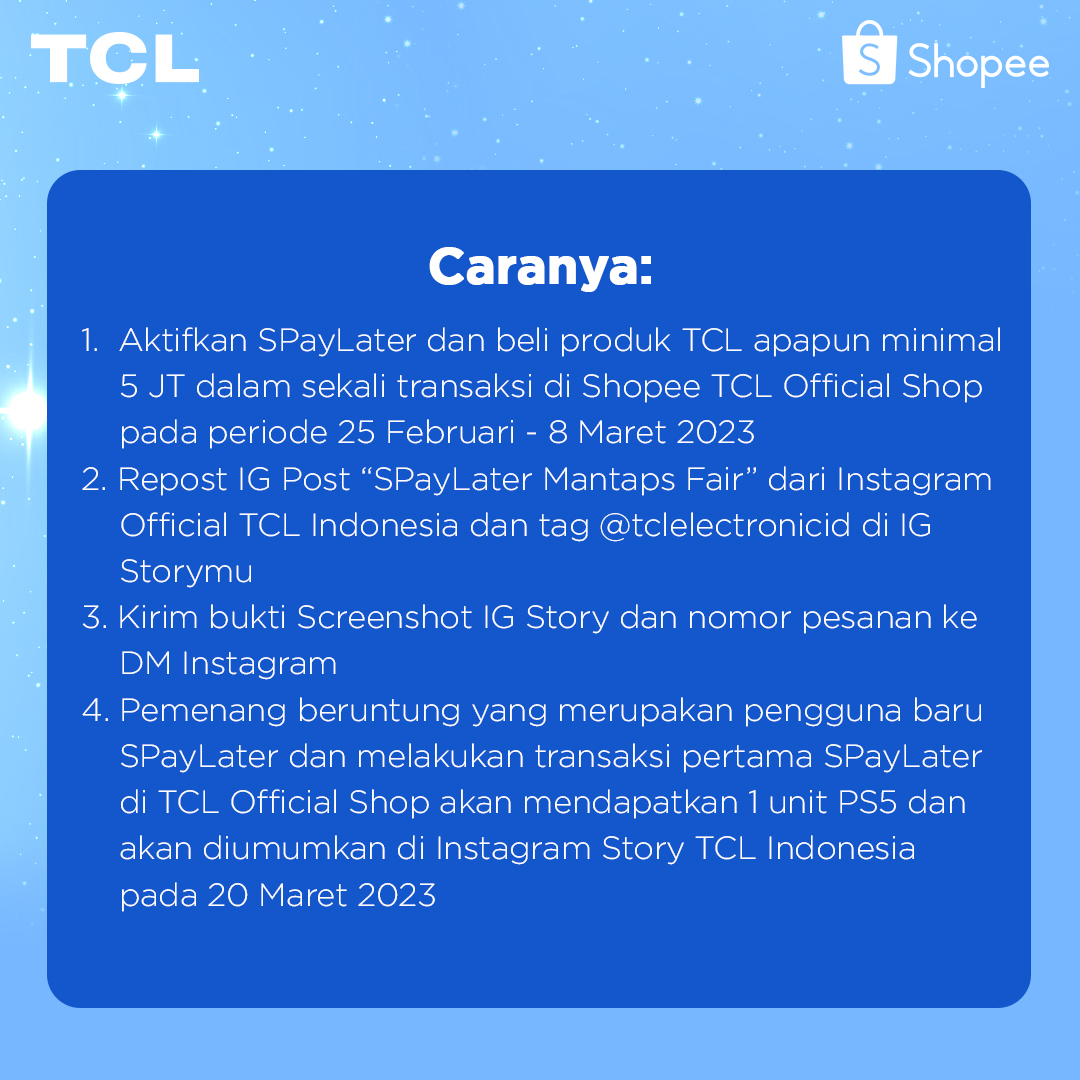 tclelectronicid's tweet photo. https://t.co/QFHWiwETxX
#TCLFestive #TCL #TCLIndonesia #TCLSmartChoice https://t.co/TdFOJs4l7A