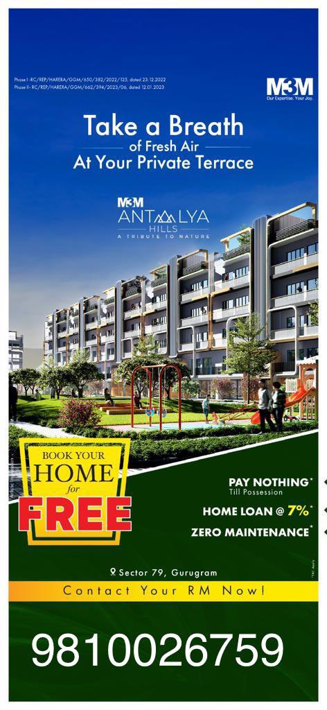 TheSunilPal's tweet photo. Now book your Home for Free and pay nothing till Possesion. 

Till Possesion : NO EMI/Interest.  After Possession Home Loan Rate @ 7% 

Offer Applicable on 
• M3M Antalya, Sec-79 
• M3M Crown, Sec-111, #DwarkaExpressway 
#Gurgaon #Aravali 

Rental offers on self funding plans. https://t.co/29sKl4bMHR