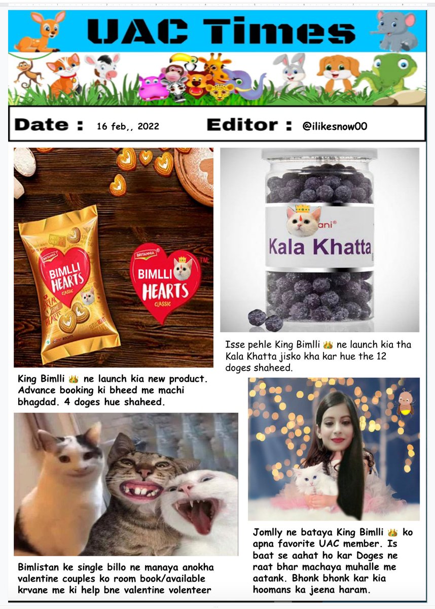 uac_times's tweet photo. आज की mind blowing afternoon समाचार

President:@Croco_indic

Emditor: @ilikesnow00

Chor Reporters: @King_Dogxxter @i_am_BilliAm_ @rajneta_hamthi @__Saffron_Fire_ @Goru3112 @mini_tiwari_ @Aamani_03

#UACTimes ❤️🙏 https://t.co/YDXnwJD3IQ