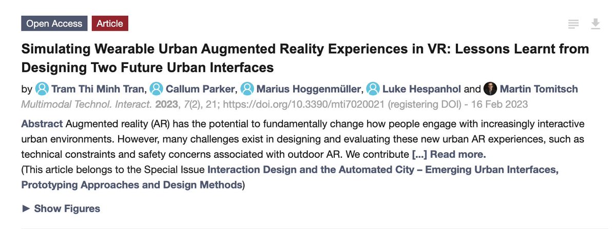 I am happy to see this paper (which we have been refining since 2021) get published and be part of the Special Issue on "Interaction Design and the Automated City". Our sincere thanks go out to all study participants and anonymous reviewers 👏 : mdpi.com/2414-4088/7/2/…
