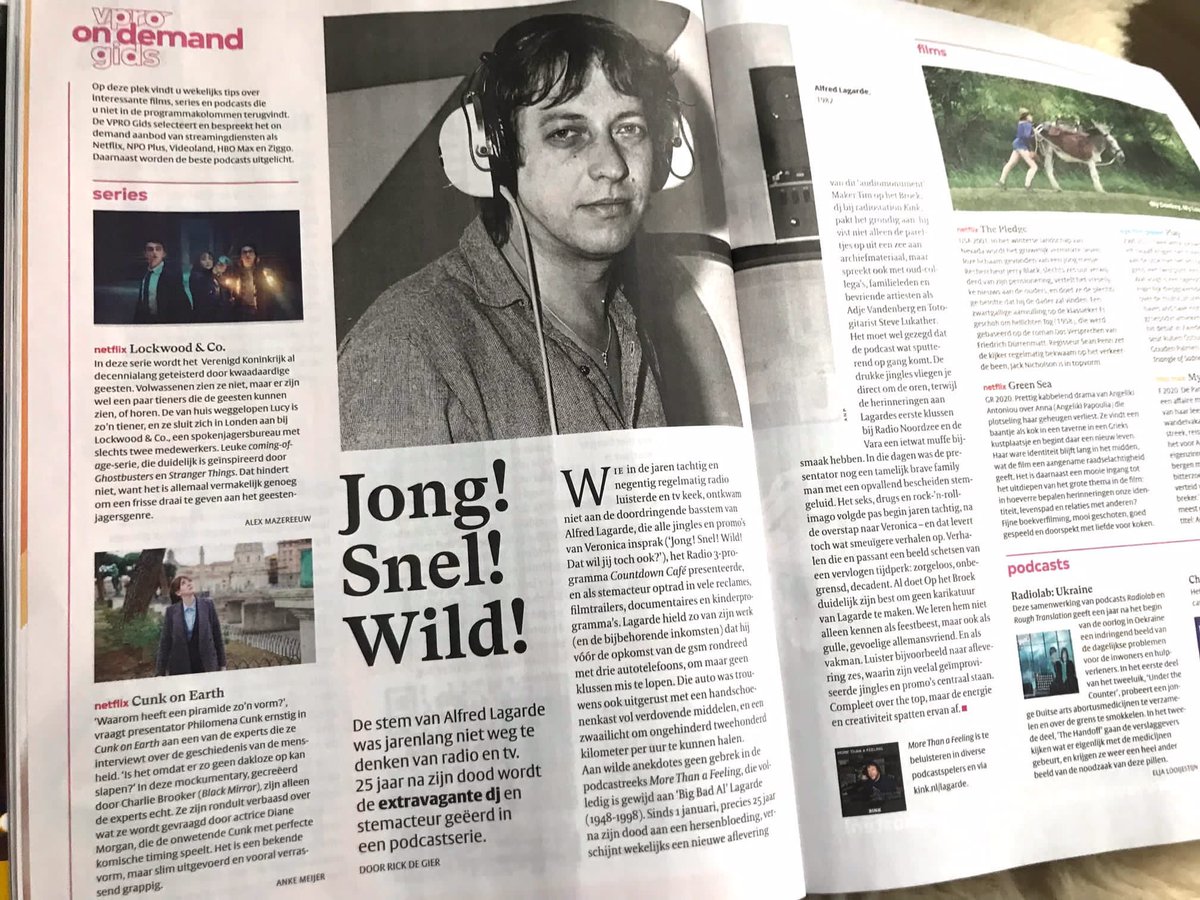 Een cultuurschok: mooi artikel over Alfred Lagarde in de keurige <a href="/vpro/">vpro</a> -gids nav de podcastserie ‘More Than A Feeling’ van <a href="/TimOphetBroek/">Tim Op het Broek</a> <a href="/KINKpuntnl/">KINK</a> #wiehaddatgedacht