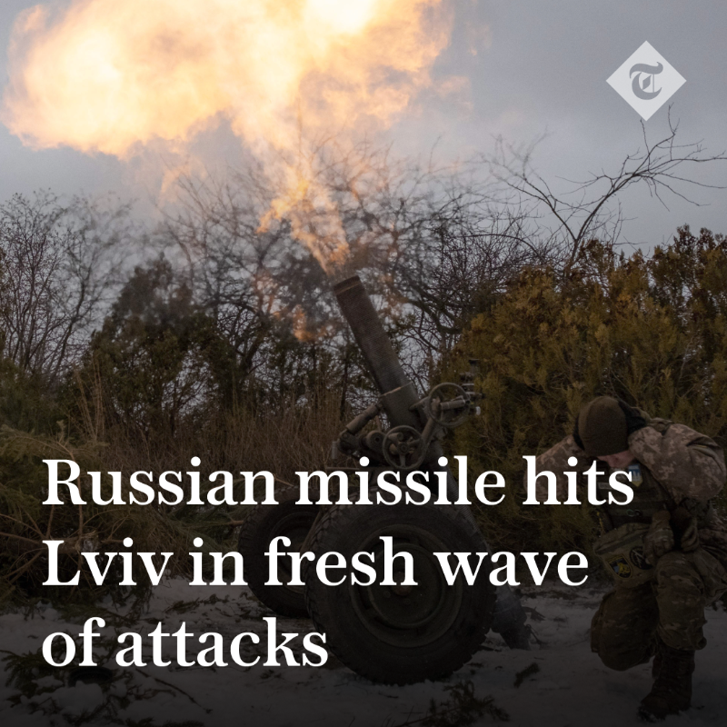 Telegraph's tweet photo. 🇷🇺🇺🇦 A Russian missile hit a critical infrastructure site in Lviv as Russia launched a fresh wave of missile strikes across Ukraine on Thursday

Stay updated with the latest events on our live blog ⤵️