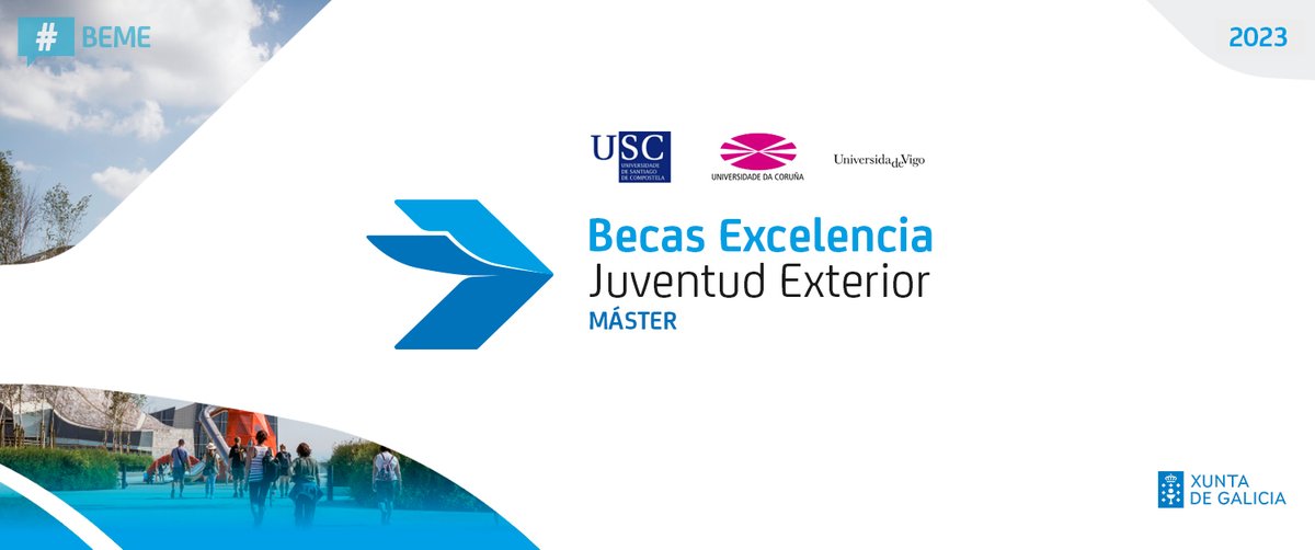 👩‍🎓Convocadas 250 Becas Excelencia Juventud Exterior #BEME dirigidas a galleg@s residentes en el exterior para cursar un #máster en una de las universidades públicas de Galicia en el curso 2023-2024. 
📆Plazo de solicitud hasta el 28 de abril
ℹ️ emigracion.xunta.gal/es/bolsas-exce…