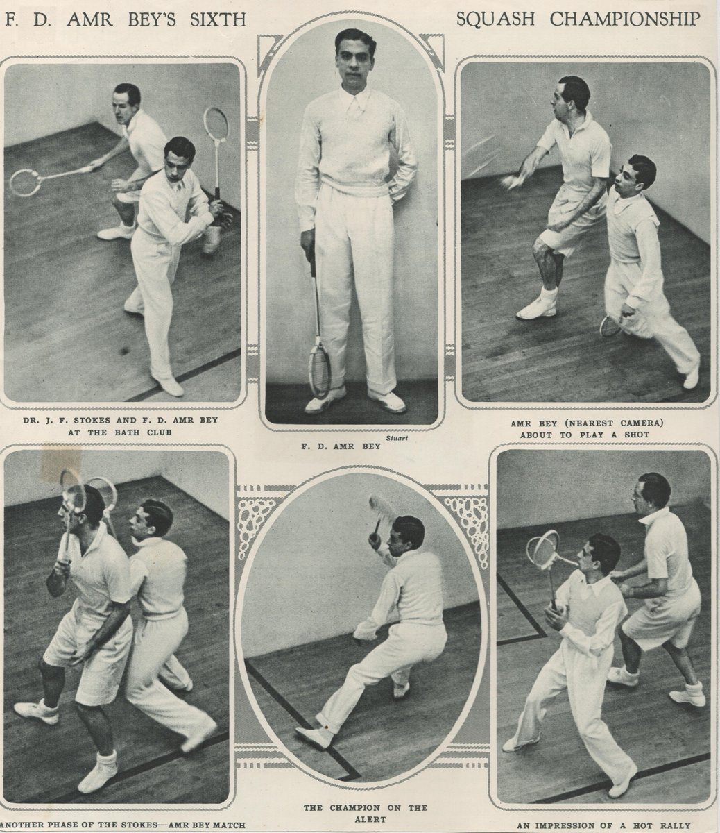 When Abdul Fattah Amr Bey won his sixth British Amateur title in 1937 (and the Egyptian won five British Open titles too), the UK ‘society’ magazine, the Tatler, produced this picture feature on him. @MasrSquash