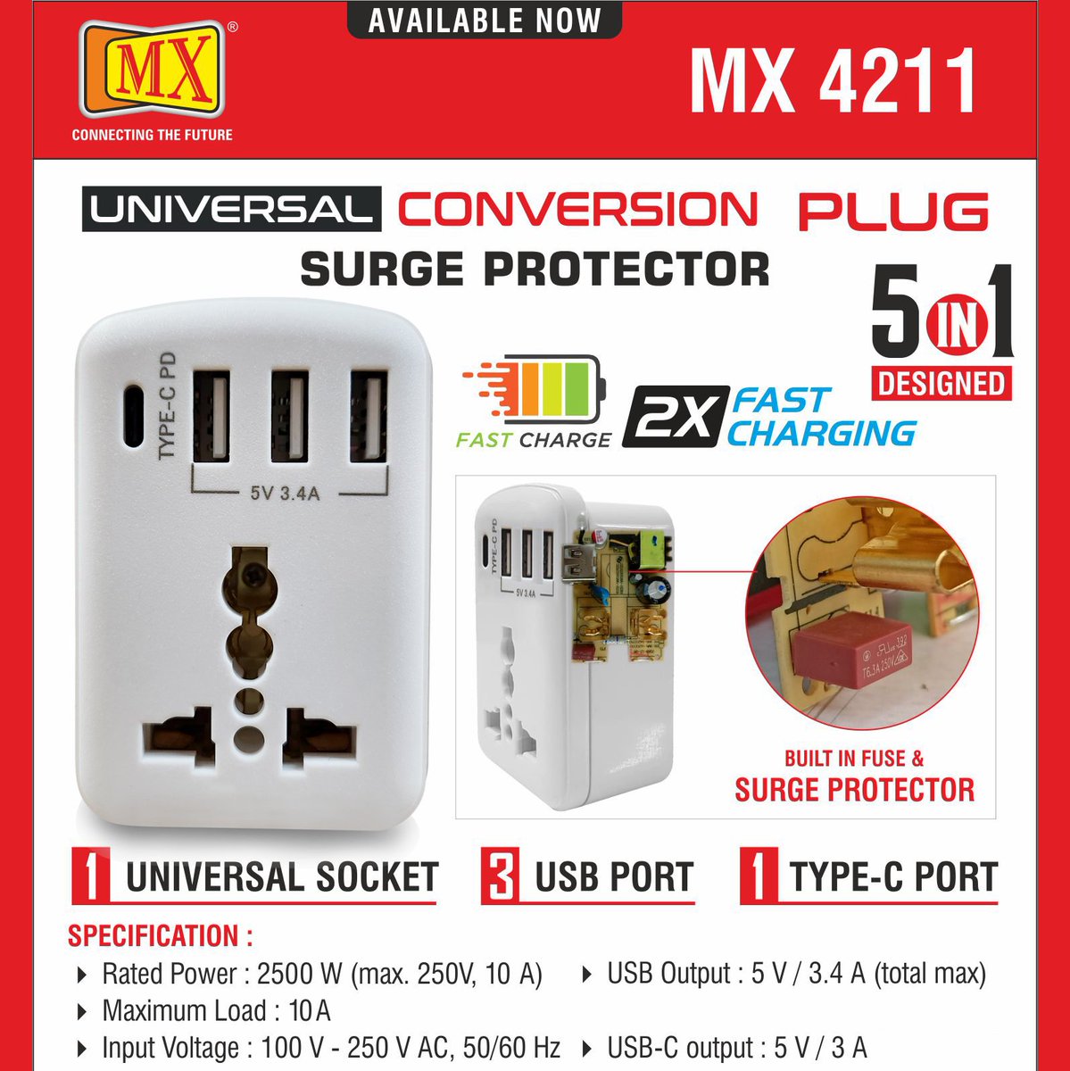 mx_electronics's tweet image. Here we launch our New adapter with Universal socket. Built in surge and fuse protection to insures additional safety. 
So trust the experts and take a few minutes to admire this product.
Buy Link: bit.ly/3YWCiGD

#mxmdrtechnologies #makeinindia #traveladapter