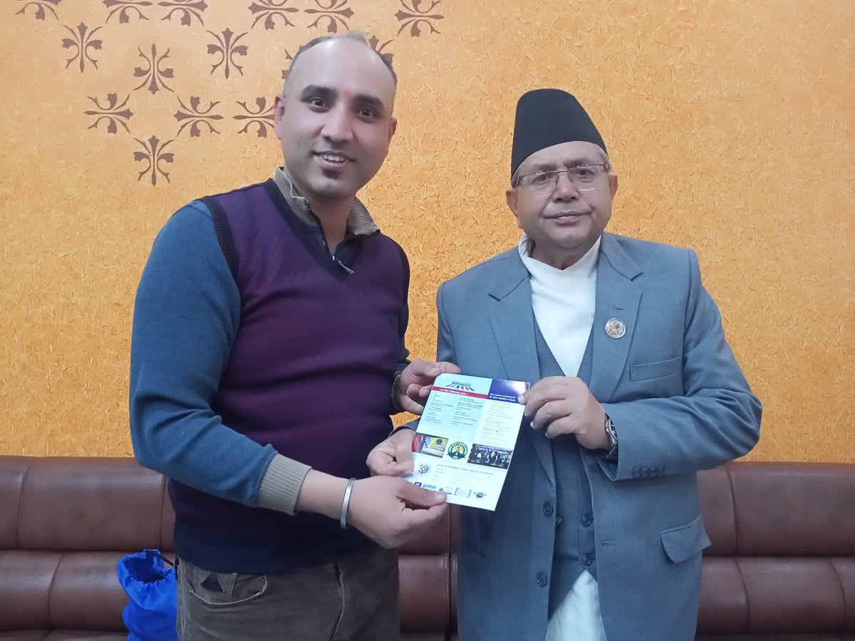 Short but meaningful meeting between Hon Devraj Ghimire, Speaker of the House of parliament and Mr. Santosh Nyaupane, Secretary, Nepal Automobiles' Association.

#NASANEPAL #roadsafety #FIA #safermobility